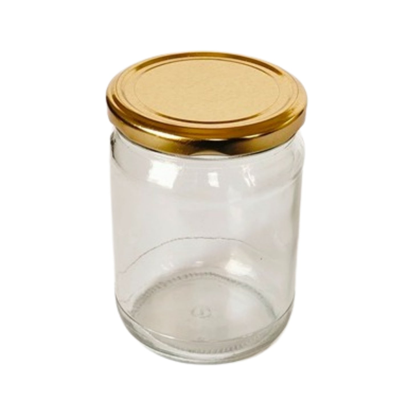 Glass Jars with Golden cap front & upper view set of 1