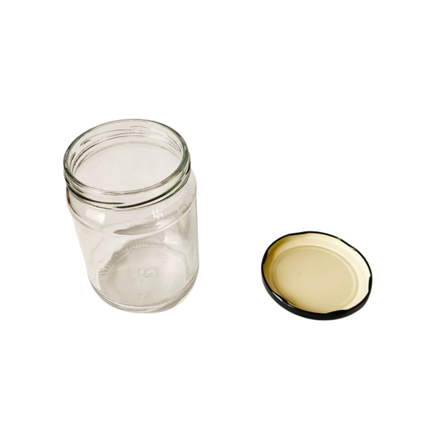 Short 500 ml Glass Mason Jars with Airtight Round Cap Multi Purpose Jar/Pickle Jars (Red, Golden & Black)
