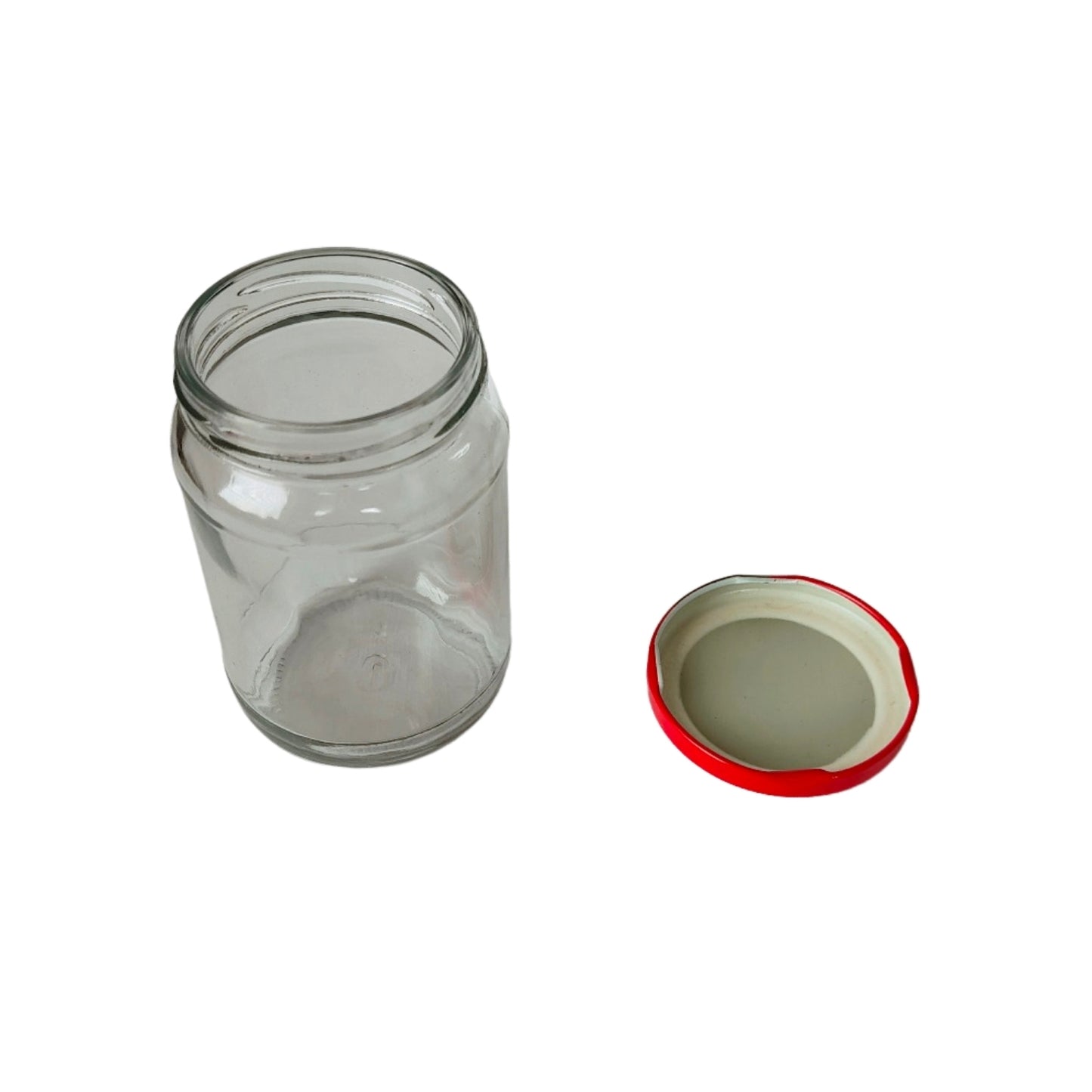 Glass Jars with Golden Round cap front view open