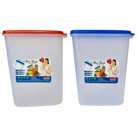 Big Plastic Storage Containers Boxes red & blue cap set of 2