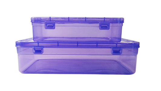 Purple Coloured Plastic Large Storage Box set of 2