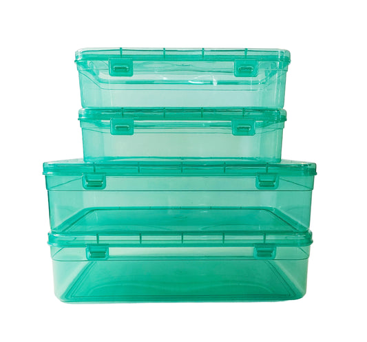 Plastic Green coloured Storage Box set of 4