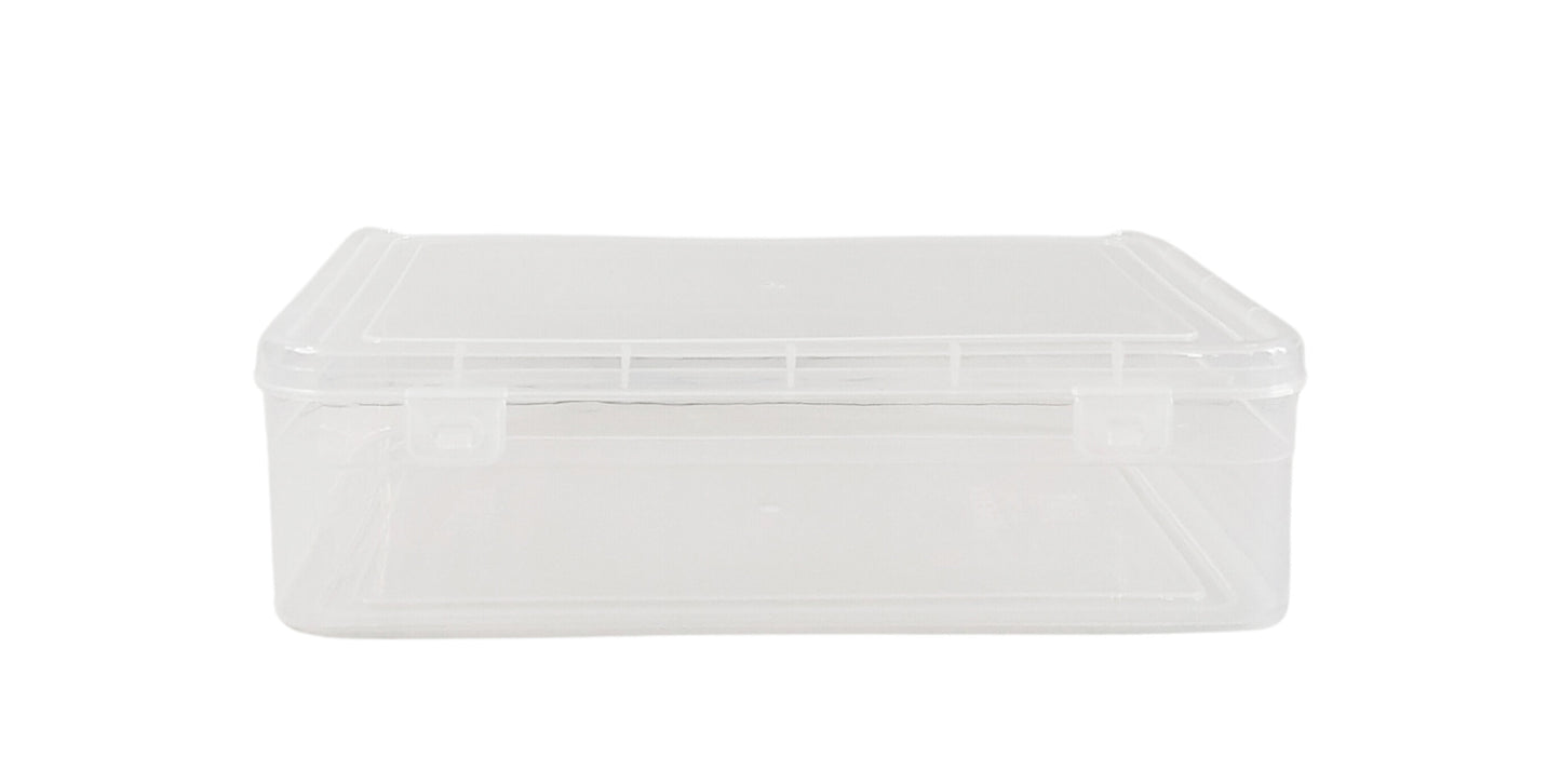 Clear Plastic Large Rectangular Storage Box Size front view