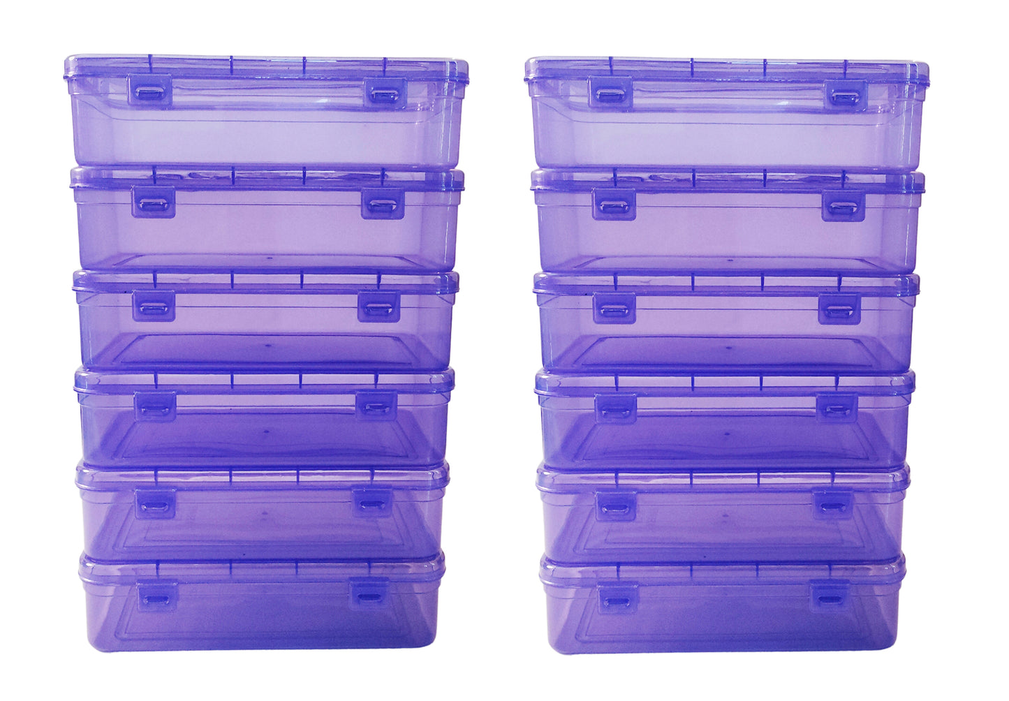 Purple Coloured Plastic Medium Storage Boxes set of 12