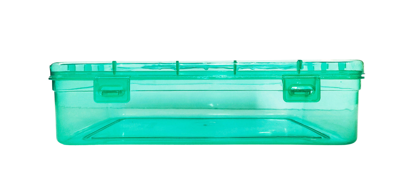 Green Coloured Plastic Large Storage Box front view