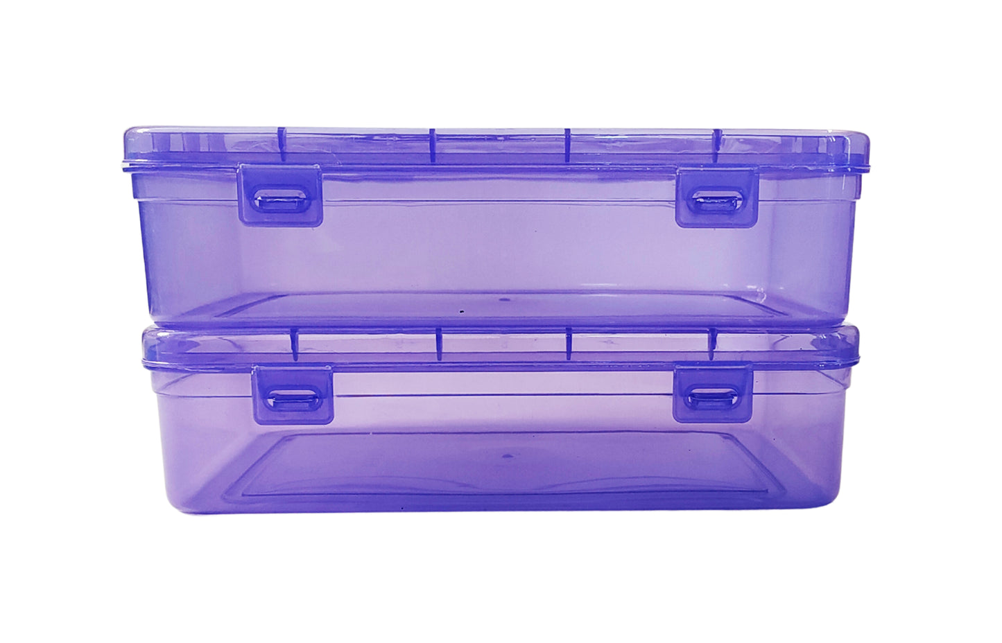 Purple Coloured Plastic Medium Storage Boxes set of 2