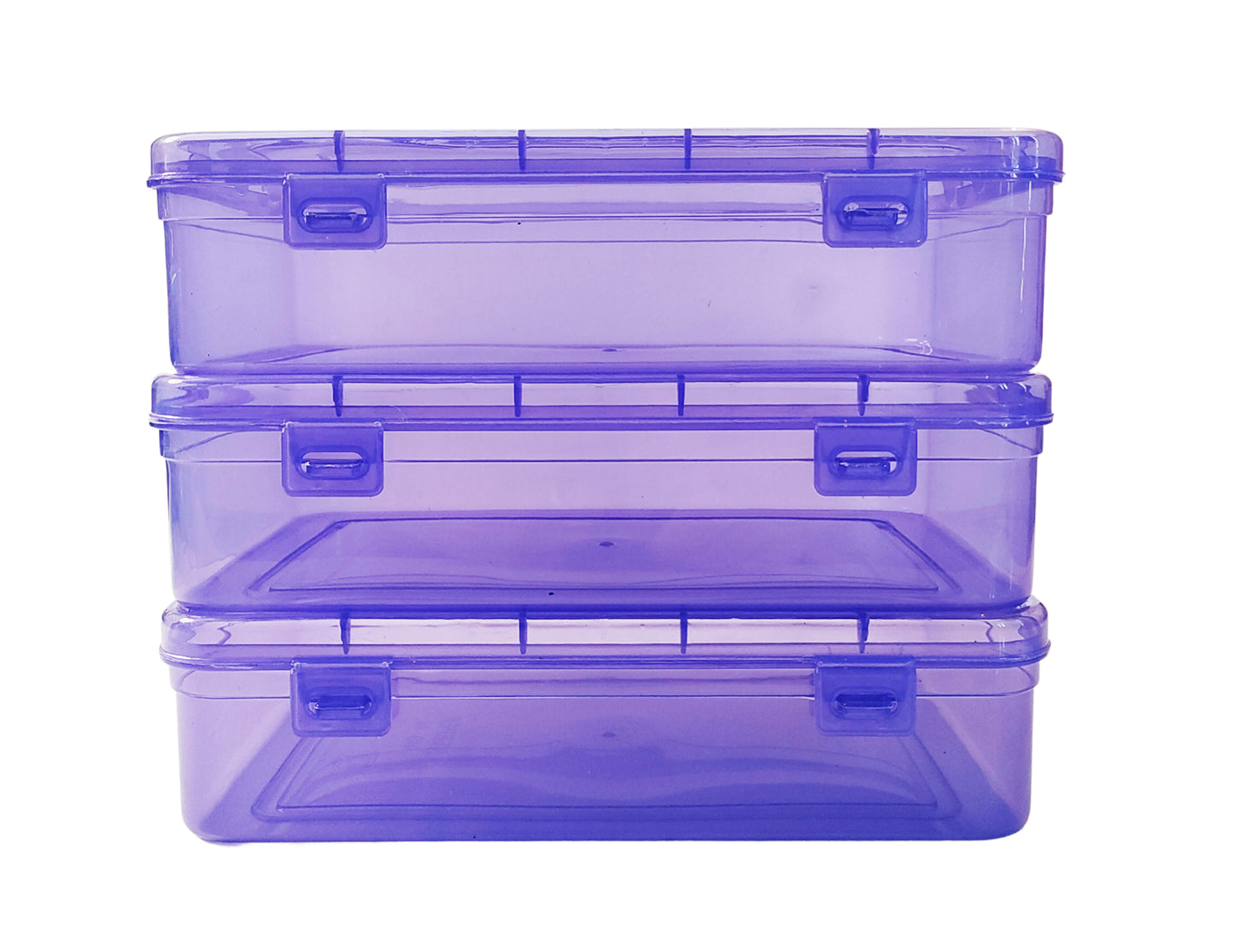 Purple Coloured Plastic Medium Storage Boxes set of 3