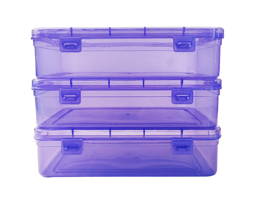 Purple Coloured Plastic Medium Storage Boxes  set of 3