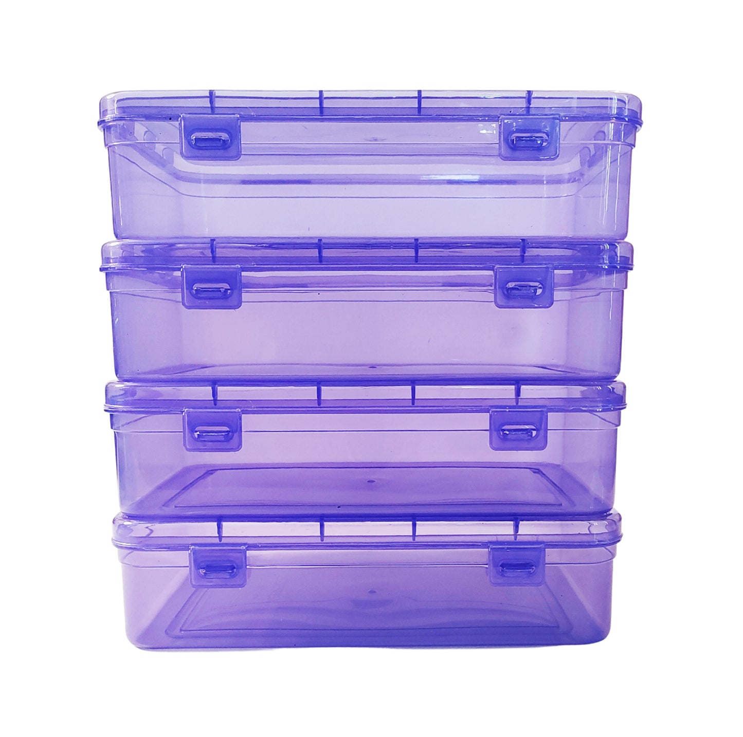Purple Coloured Plastic Medium Storage Boxes set of 4