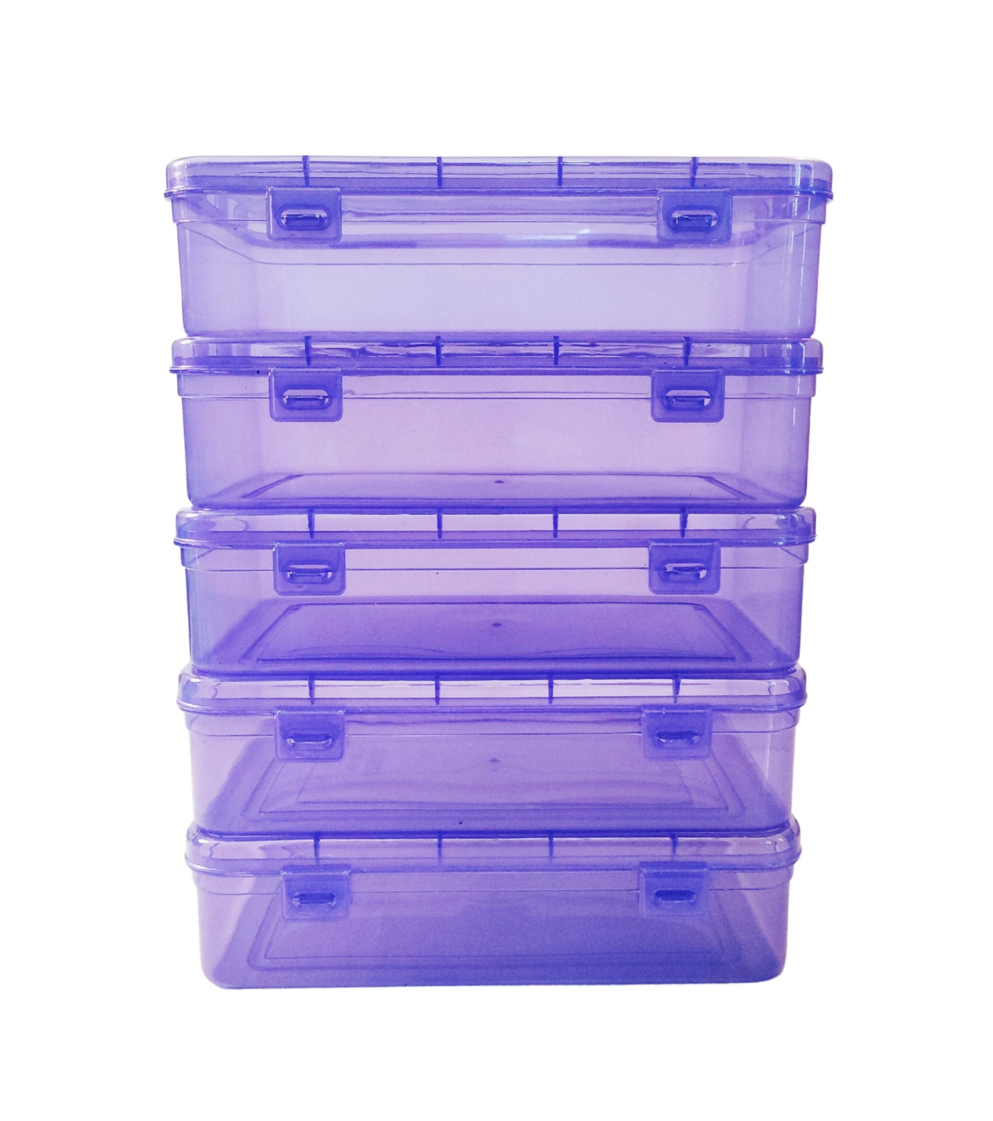 Purple Coloured Plastic Medium Storage Boxes set of 5