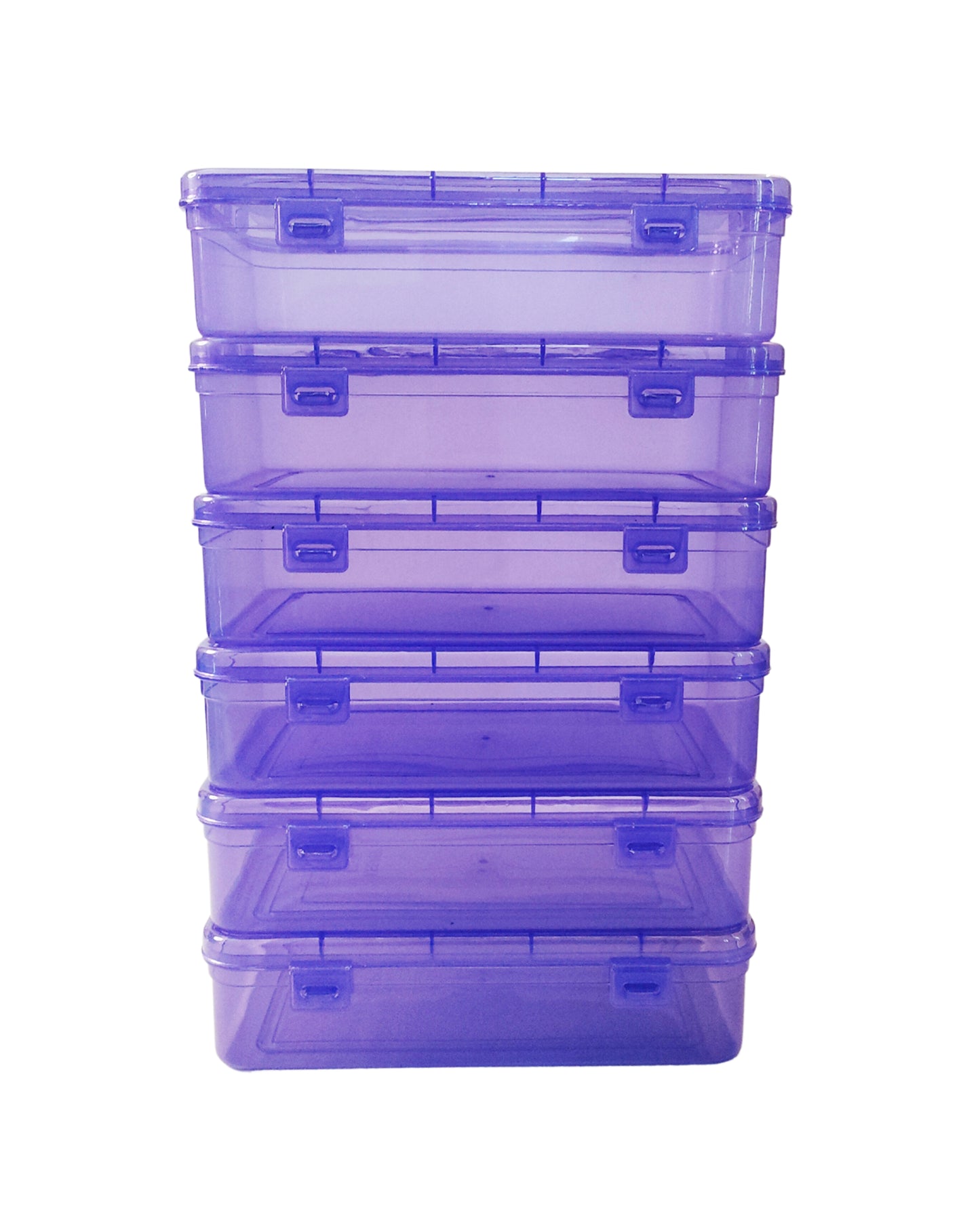 Purple Coloured Plastic Medium Storage Boxes set of 6