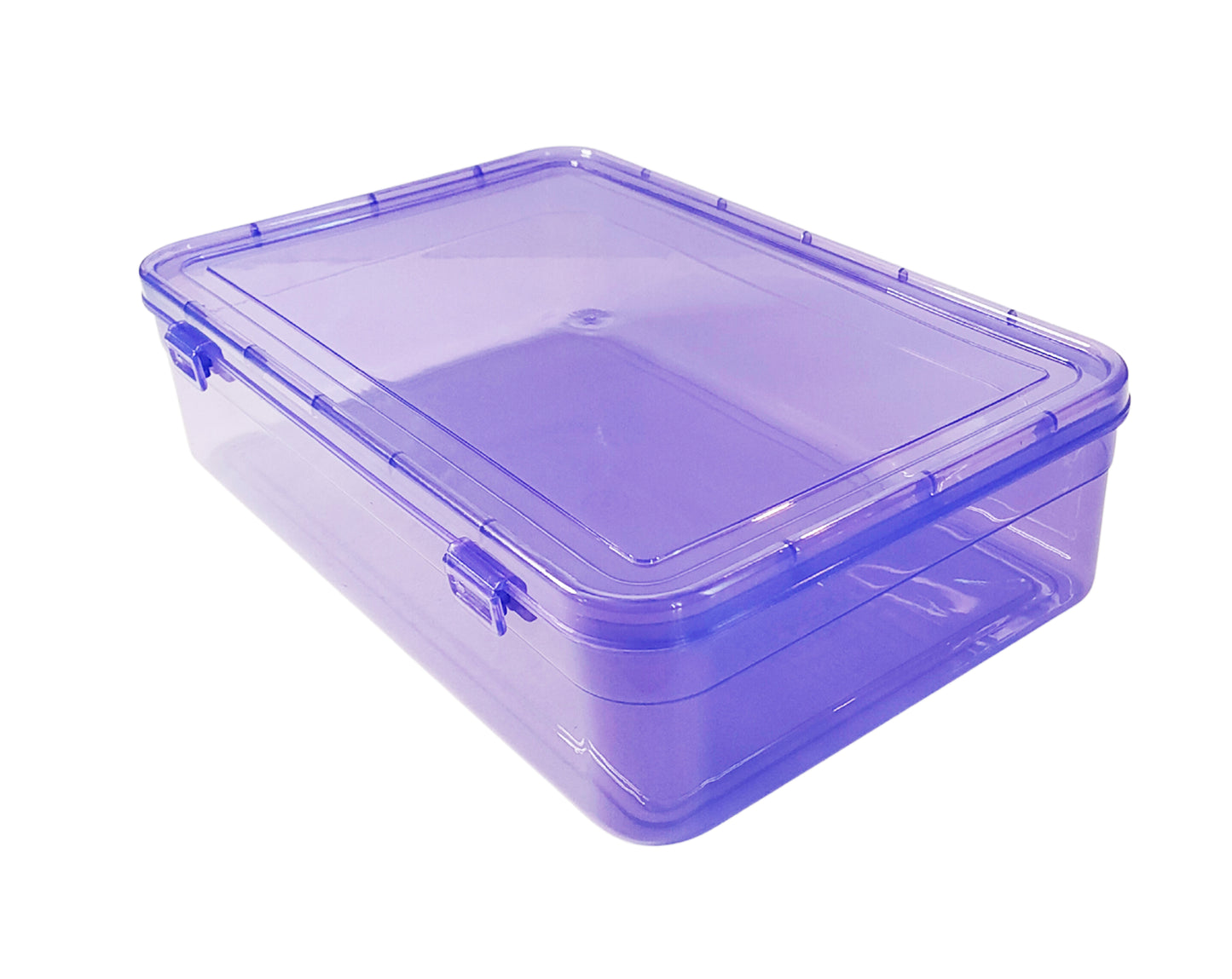 Purple Coloured Plastic Large Storage Box side view