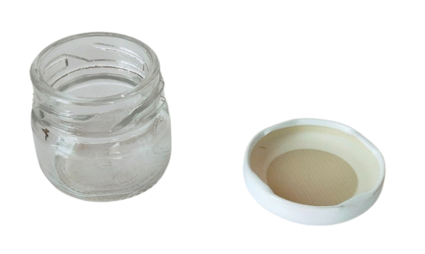 Small 32 ml Glass Mason Jars with Airtight White Cap Multi Purpose Jar/Pickle Jars (Set of 6)