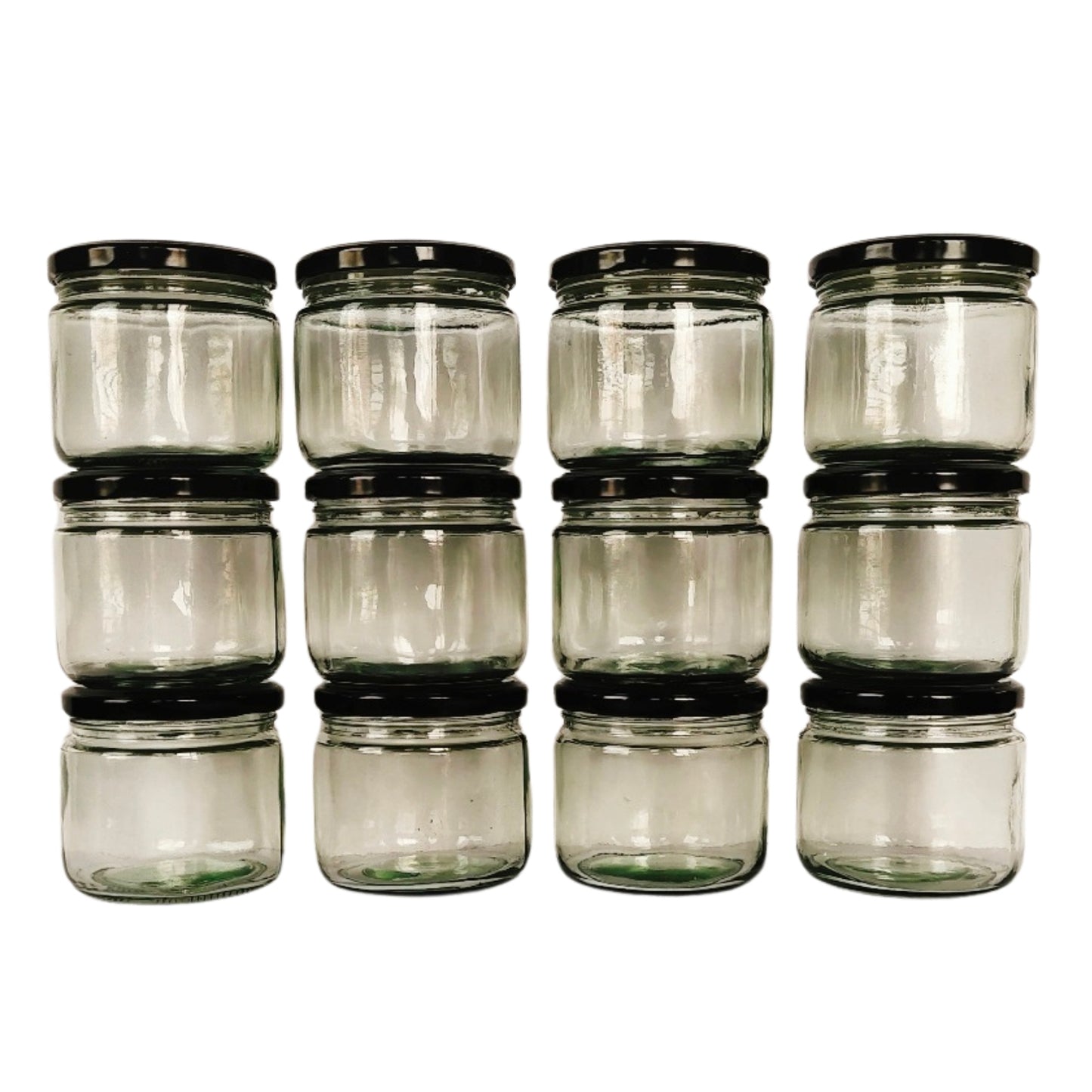 350 ml Glass Mason Jars with Airtight Multi Purpose Jar/Pickle Jars (Red, Golden & Black)