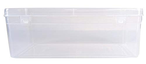 Clear Plastic Bright Medium Rectangular Storage Boxes front view