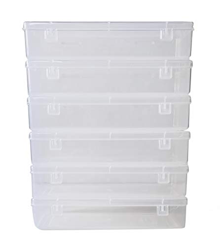 Clear Plastic Bright Small Storage Boxes set of 6