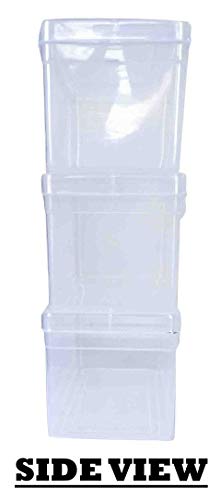 Clear Plastic Medium Rectangular Storage Boxes side view