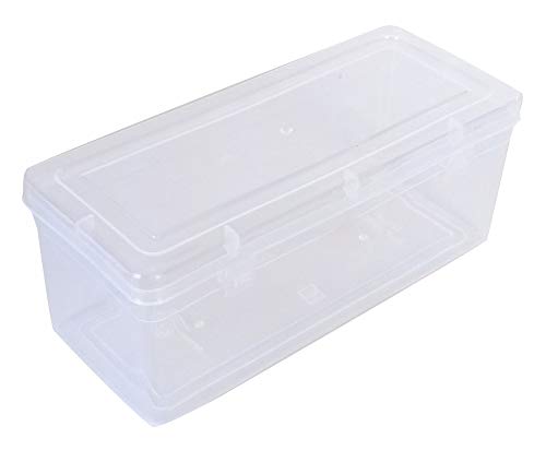 Clear Plastic Medium Rectangular Storage Boxes side & upper view