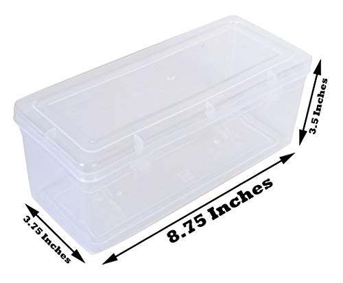 Clear Plastic Medium Rectangular Storage Boxes showing box size