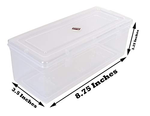 Clear Plastic Transparent Medium Storage Boxes showing box size