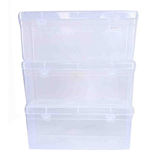 Clear Plastic Medium Rectangular Storage Boxes set of 3
