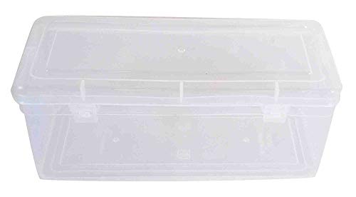Clear Plastic Medium Rectangular Storage Boxes upper & front view