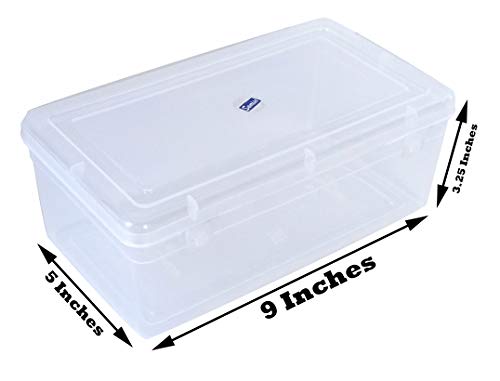 Clear Plastic Bright Medium Rectangular Storage Boxes showing size