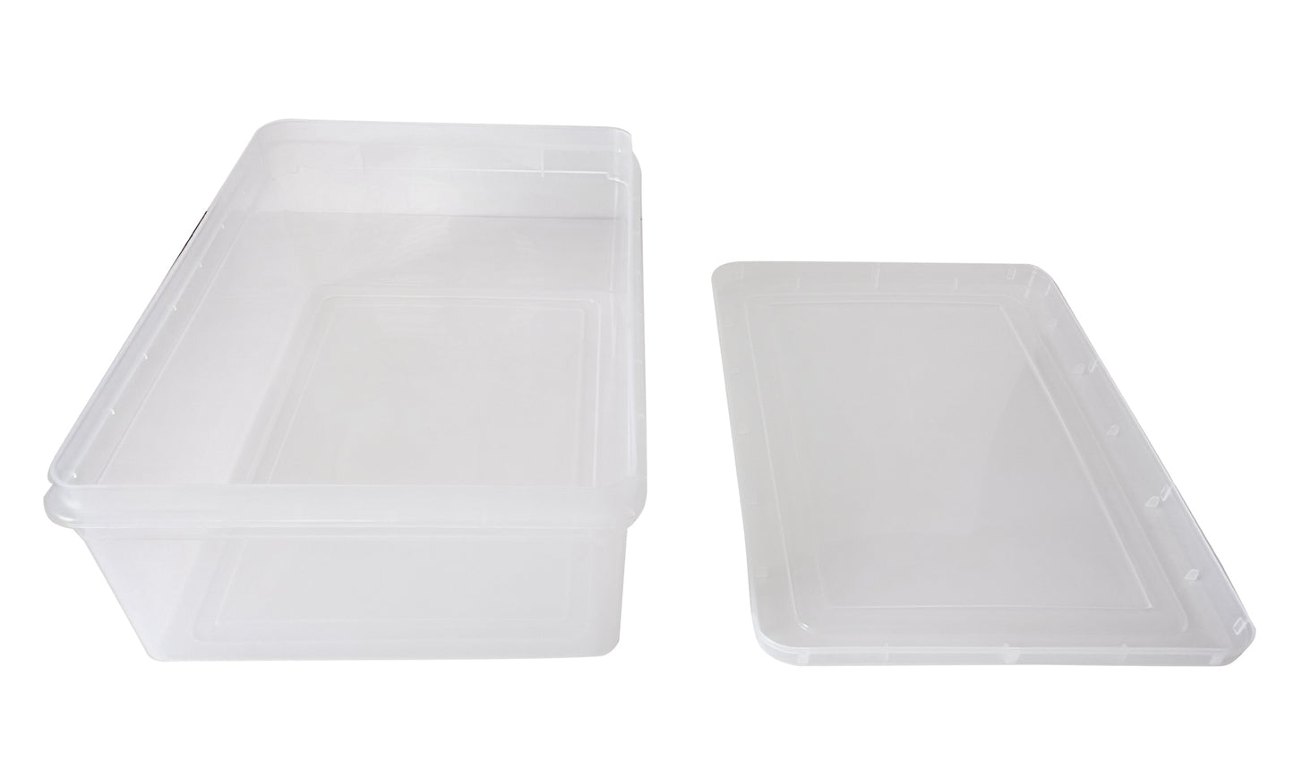 Clear Plastic Extra Large Storage Boxes - Fully Detachable Lid open box