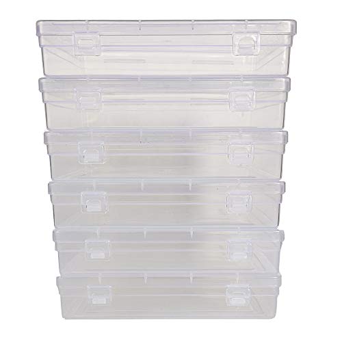 Clear Plastic Flat Square Storage Boxes set of 6