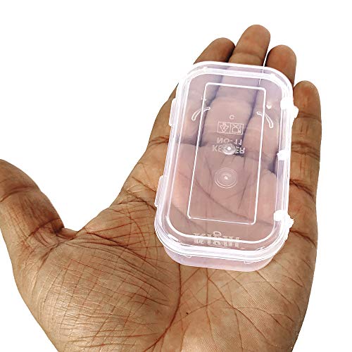 Clear Plastic Very Small Storage Boxes box upper view in hand