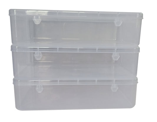 Clear Plastic Large Storage Boxes set of 3