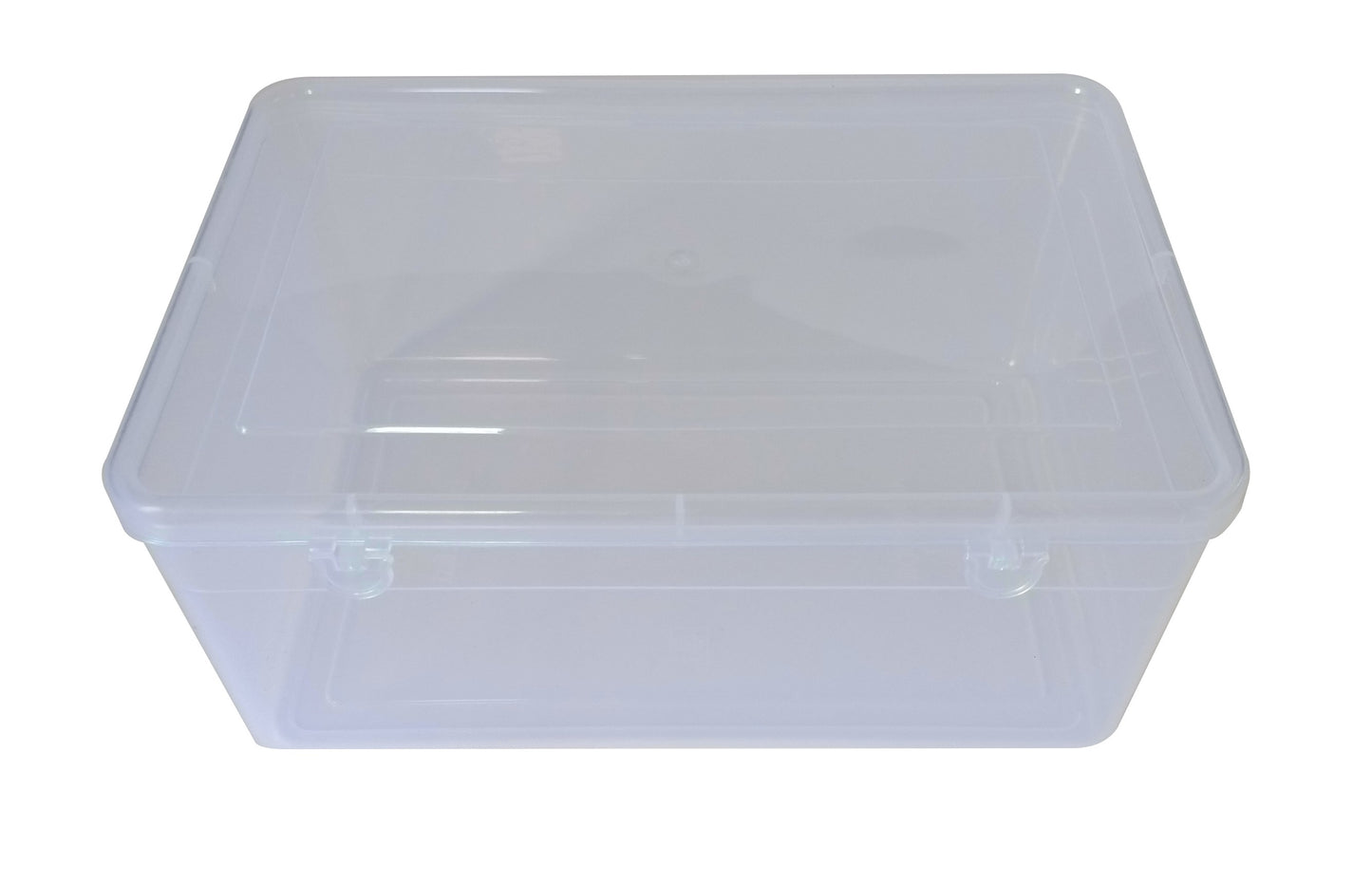 Clear Plastic Extra Large Storage Boxes front & upper view