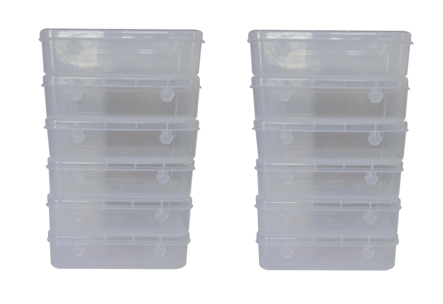 Clear Plastic Medium Storage Boxes set of 12
