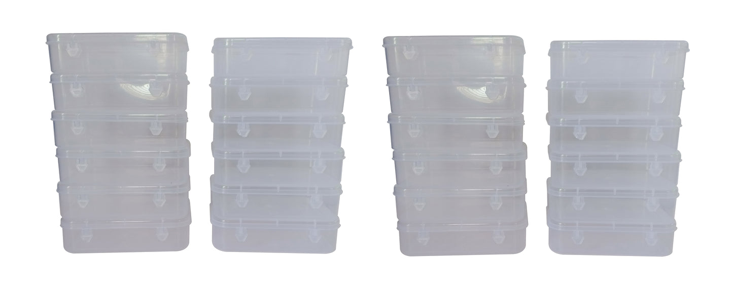 Clear Plastic Medium Storage Boxes set of 24