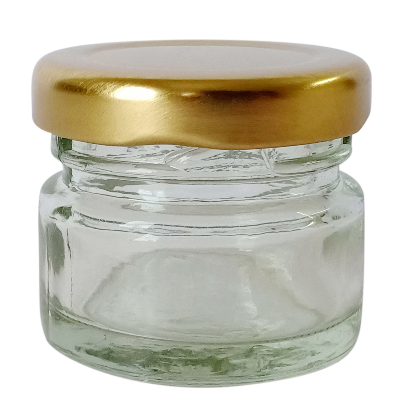 Glass Jars with golden cap front view
