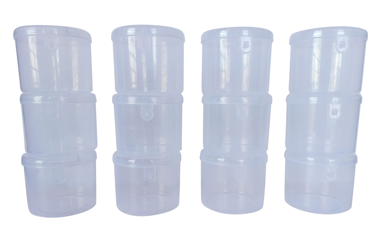Plastic Clear Circular Storage Boxes set of 12