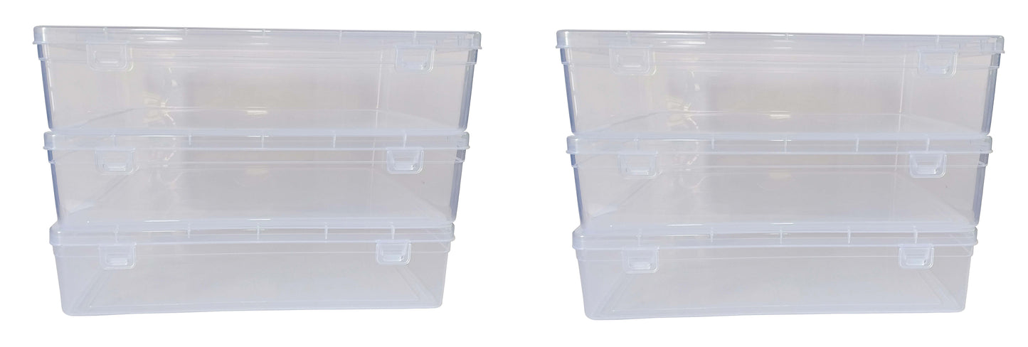 Clear Plastic Extra Large Storage Boxes set of 6