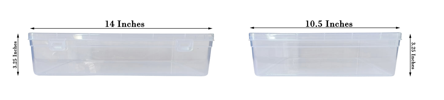 Clear Plastic Extra Large Storage Boxes showing box size