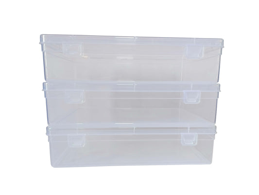 Clear Plastic Extra Large Storage Boxes  set of 3