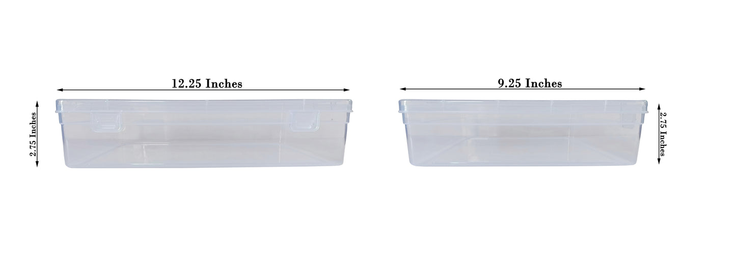Clear Plastic Extra Large Storage Boxes showing side & front size