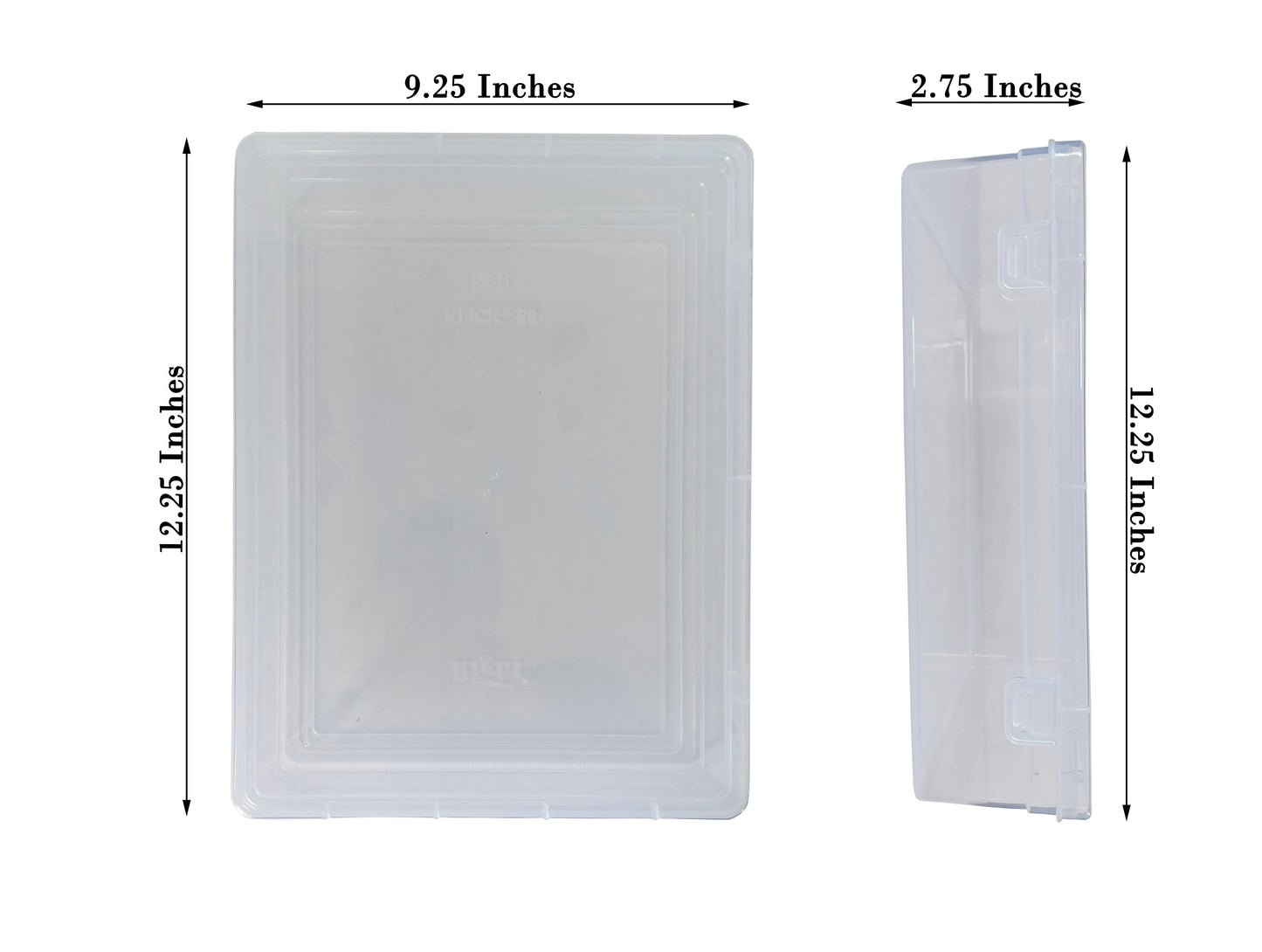 Clear Plastic Extra Large Storage Boxes showing box size