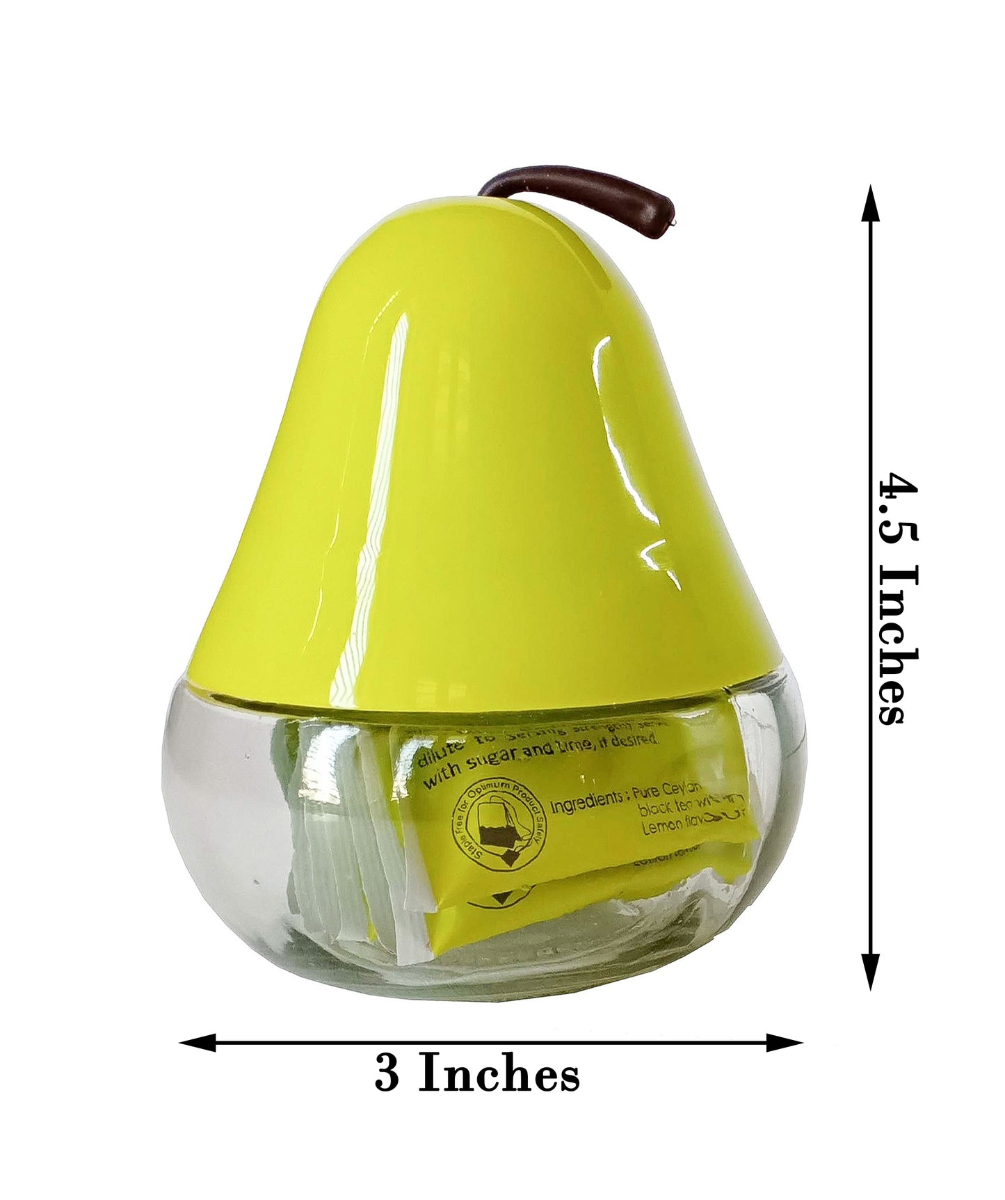 Green coloured Multi Purpose Pear Jars set of 1 with showing jar size