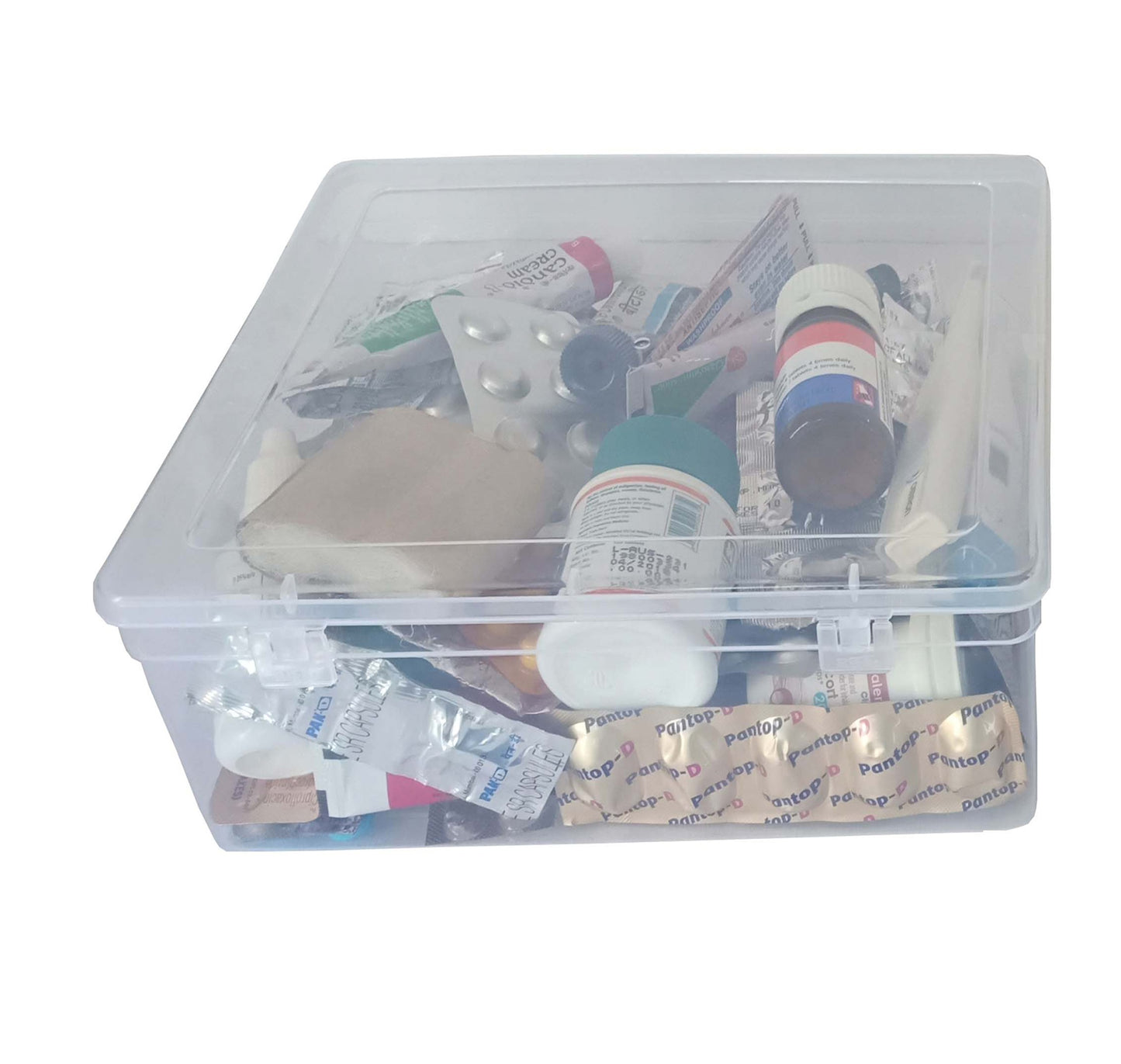 Clear Plastic Medium Storage Boxes front & upper view
