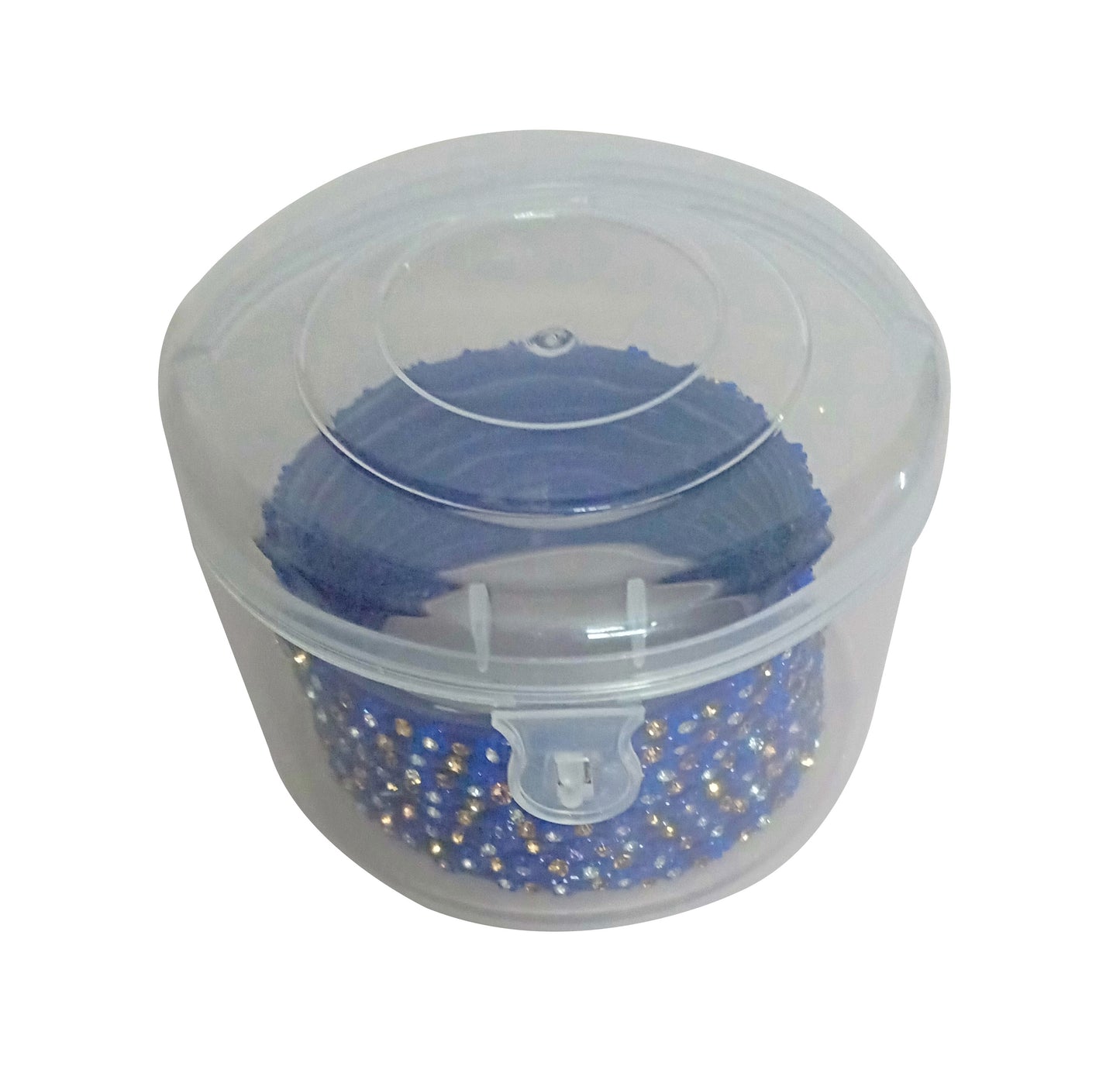 Plastic Clear Circular Storage Boxes front & upper view