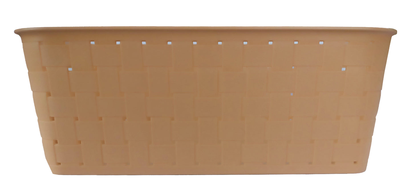 Plastic Checkered Large Storage Baskets Beige Colour Size 35 x 30 x 13 cm without lid