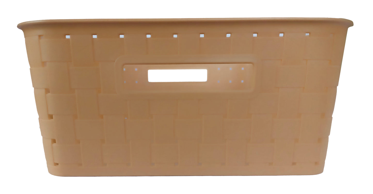 Plastic Checkered Large Storage Baskets Beige Colour Size 35 x 30 x 13 cm without lid