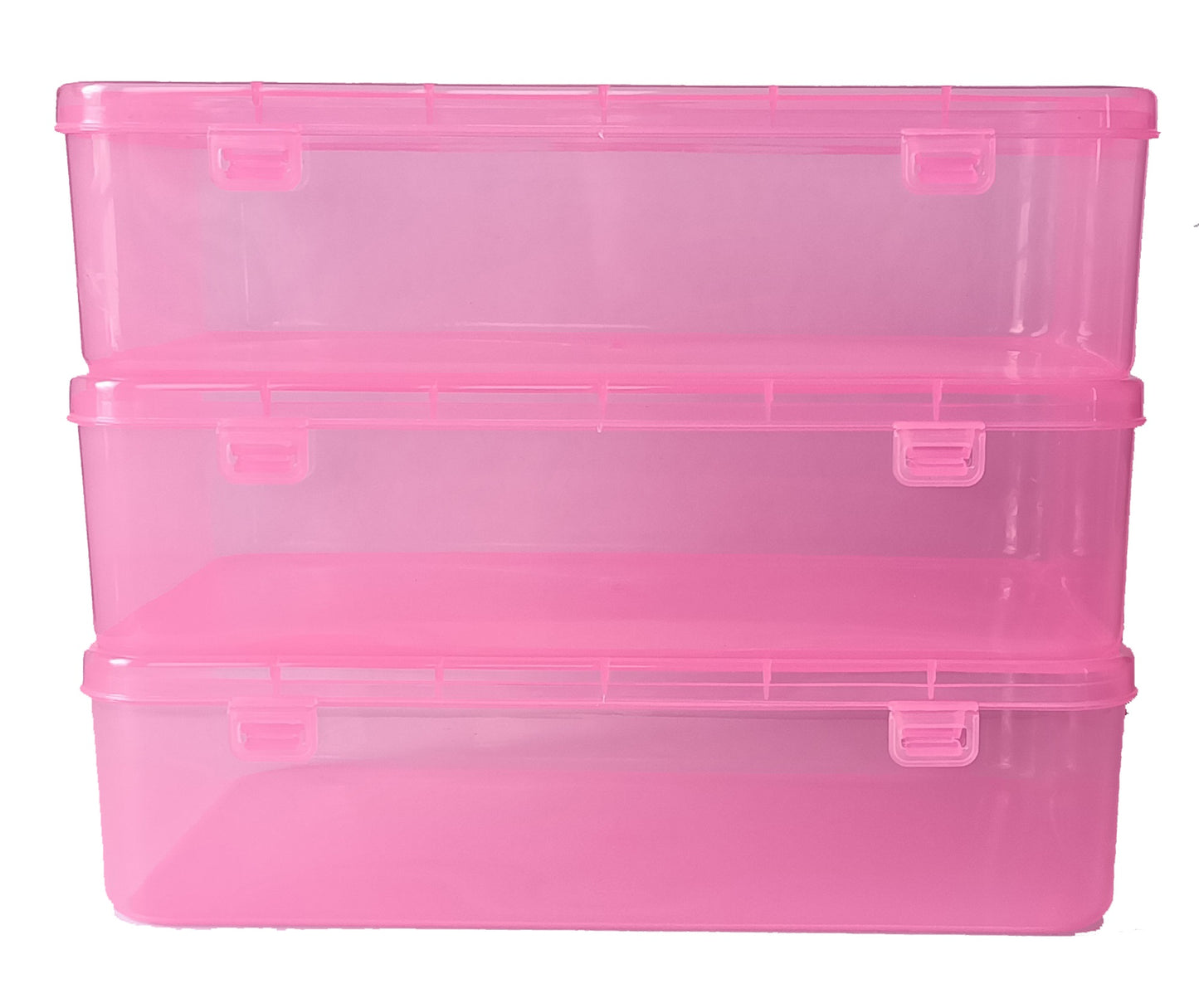 Big Plastic Storage Boxes Pink Colour set of 3