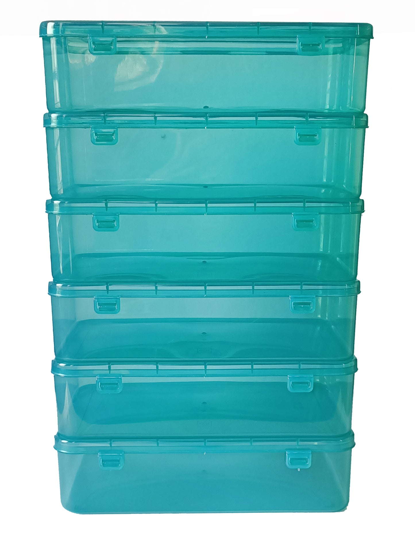 Green Plastic Storage Boxes(Large)set of 6