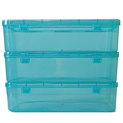 Green Plastic Storage Boxes(Large) - Set of 3