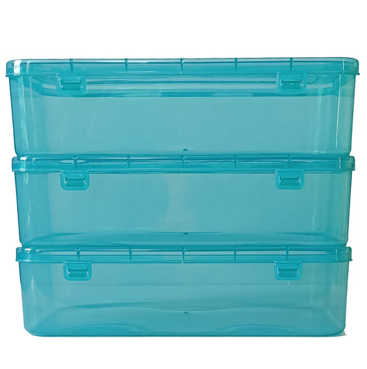 Green Plastic Storage Boxes(Large) - Set of 3